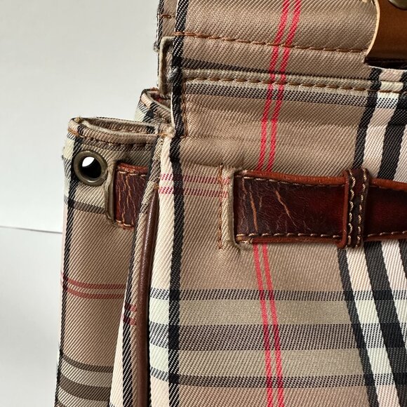 Plaid Leather Satchel Purse - Picture 8 of 9
